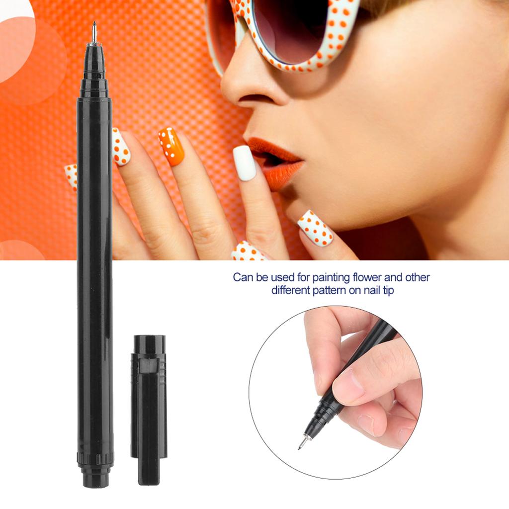 Professional Portable Nail Graffiti Pen DIY Flower Pattern Nail Painting Drawing Pen BlackBlack