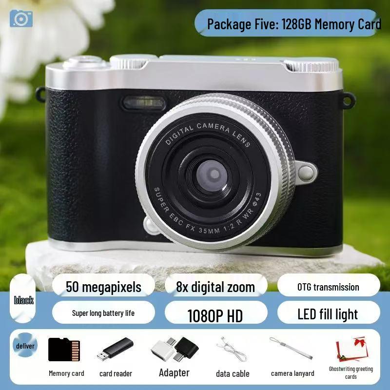 Vintage HD High-Pixel Dual Camera for Selfies and Portability