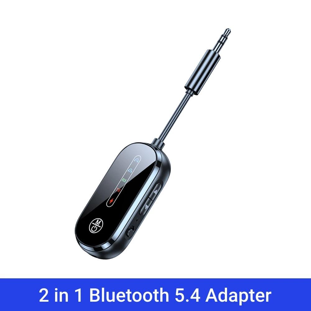 

2 В 1 Bluetooth 5.4 Аудіопередавач Приймач 3.5мм AUX Авіаційний Бездротовий Аудіоадаптер Мікрофон для ТБ ПК Навушників Автомобіля Літака