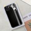 Cool Zipper Print Black Leather Texture Phone Case for iPhone 17 16 16ProMax 15 14 13 12ProMax 11 11Pro Anti-drop protection