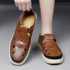 New Anti-collision Toe Men's Sandals Hot-selling Leather Beach Shoes Comfortable Roma Footwear Male Casual Summer Flats Sandaly