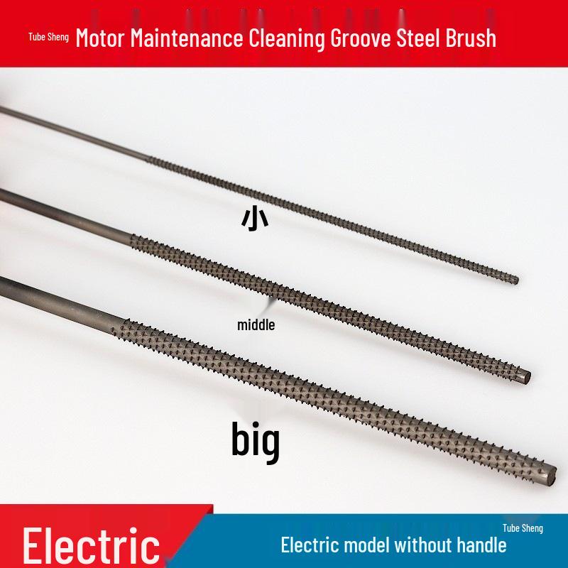 Non-Shedding Steel Brush for Motor and Pump Groove Cleaning, Rust Removal