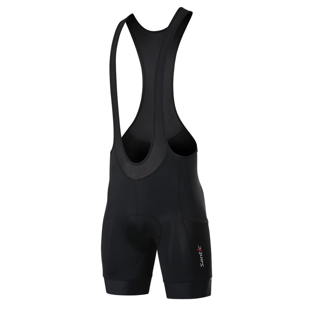 Santic Men's Cycling Shorts, Padded, Sweat-Wicking, Quick-Drying, for Road Bikes and Summer Cycling (Black, Size M)