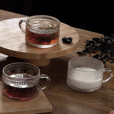 Ins Retro Transparent Glass Mug Simple Water Cup Coffee Cup Breakfast Cup Milk Cup Wine Cup