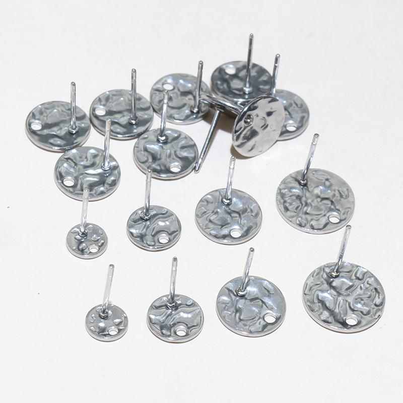 20pcs 6-12mm Stainless Steel Earring Studs Pins Craft Findings for Stud Earrings DIY Jewelry Making Accessories Findings