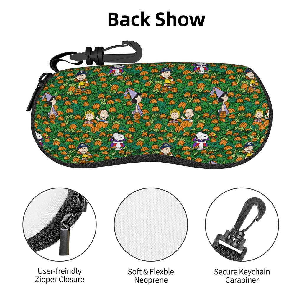 Snoopy Woodstock Peanuts Halloween Sunglasses Soft Case Neoprene Zipper Shell Eyeglass Case Protective Box For Glasses