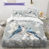 Blue Bird  Pattern Bedding Quilt Set  Home Decoration  Gift (1 * duvet cover + 2 * pillowcase, without core)
