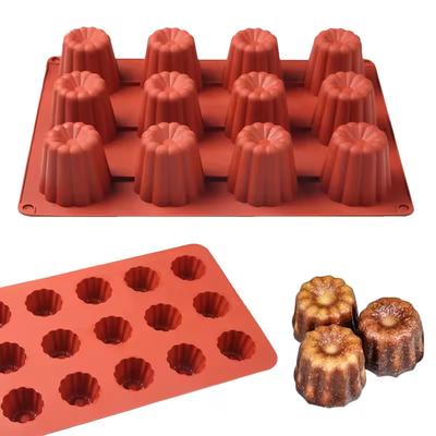 8/12/18 Lyukú Caneles Szilikon Formák Muffin Csészék Cupcake Sütő Tepsi Bordelais Bordázott Torta Puding Formák DIY Sütés Konyhai Kiegészítők