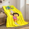 Colorful cartoon characters with text on a bright yellow background. for all seasons blanket lunch break throw gift