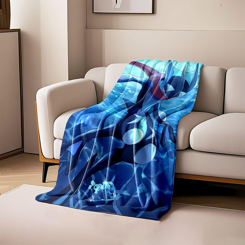 

A humanoid blue amphibian with a red scarf underwater in a dynamic pose. for all seasons blanket lunch break throw gift 80cm x 120cm