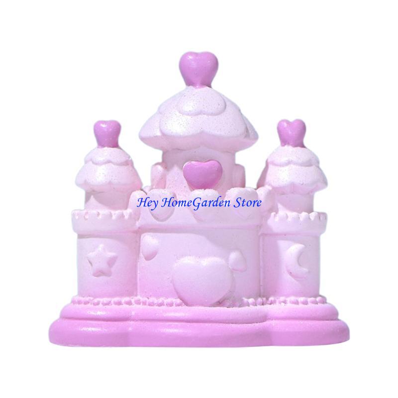 652F Romantic Miniature Castle Micro Landscape Decoration Figurines DIY Cake Fairy Garden Resin Xmas Birthday Ornament