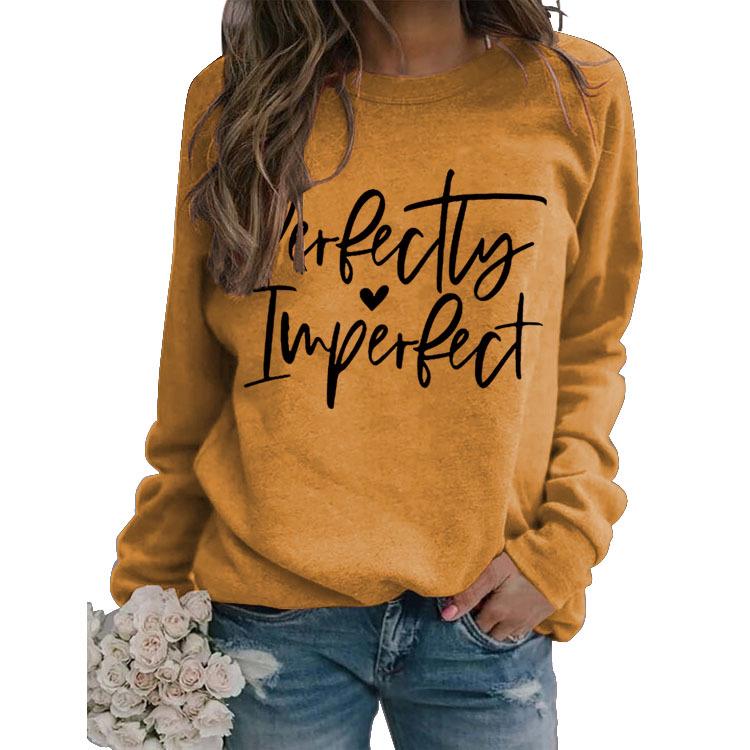 Perfectly Imperfect Letter Print Women's Autumn Winter Hoodie