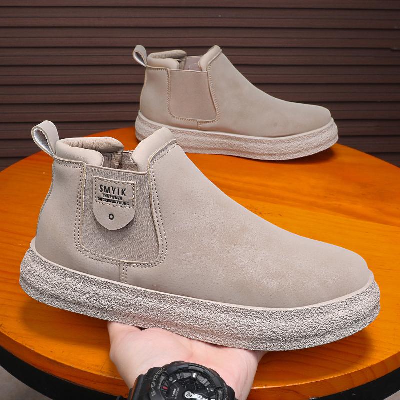 

Autumn Fashion Platform Men s Short Boots Versatile Set Foot Casual Work Wear Resistant Anti Slip Ankle Boots Casual Sneakers 44 хакі
