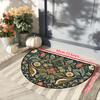 Tappeto Moderno Artistico Semi-Circolare - Stampa Animalier Vivace e Decorazione Mandala Etnica - Tappetino Morbido Antiscivolo Stampato 2D per Interni Esterni Regalo per la Casa