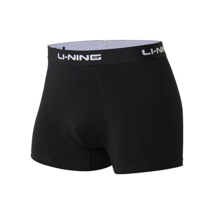 Li-Ning Training Series Logo Print Boxer Briefs 4-Pack Men Underwear Black Gray ANKS001-1