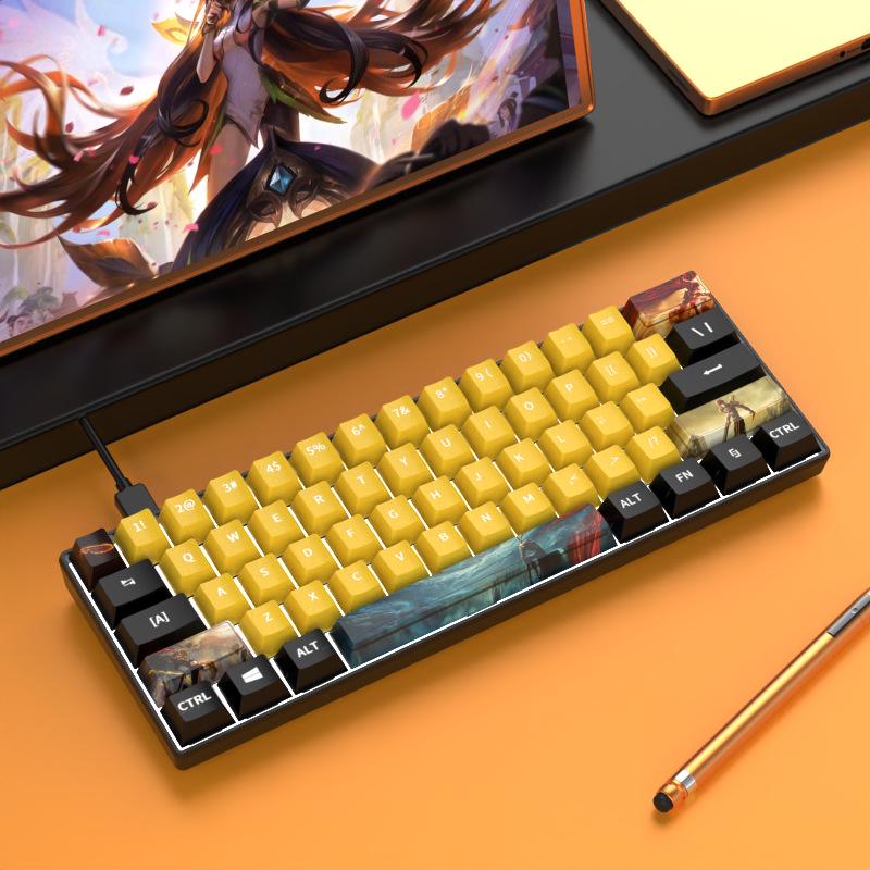 61-Key Mechanical Mini Keyboard for Gaming & Office - Blue, Black, Brown, Red Switches