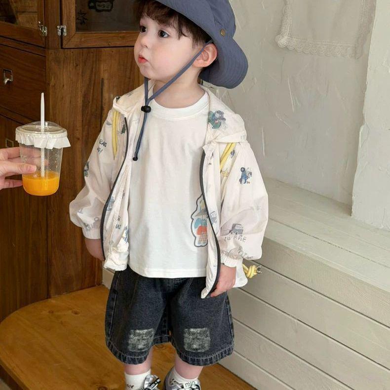 Children s 2026 Lightweight UV Protection Hooded Jacket - Sun Protection for Boys and Girls, Trendy Summer Wear 80 cm