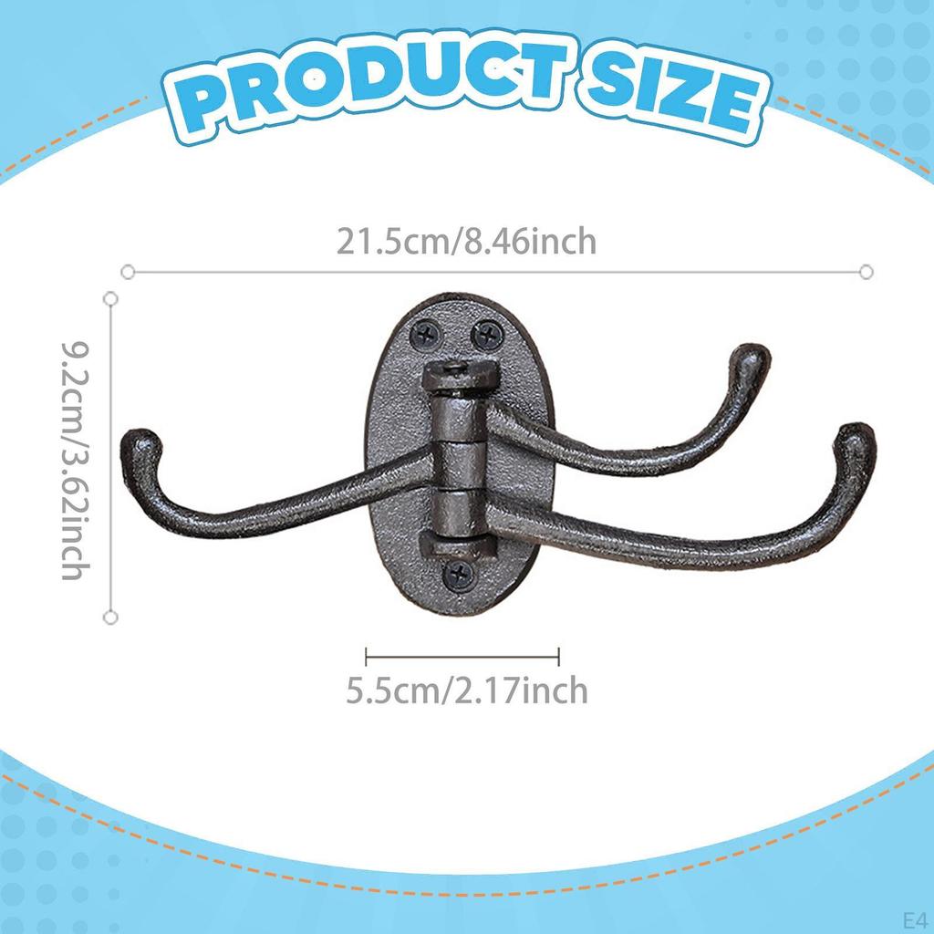 Cast Iron Wall Hook Coat Rack , Vintage Outdoor Decorative Key Holder, Hanger for Mudroom,