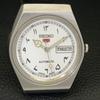 JAPAN VINTAGE SEIKO 5 AUTOMATIC 6309A MENS ARABIC WHITE DIAL WATCH a701423-5