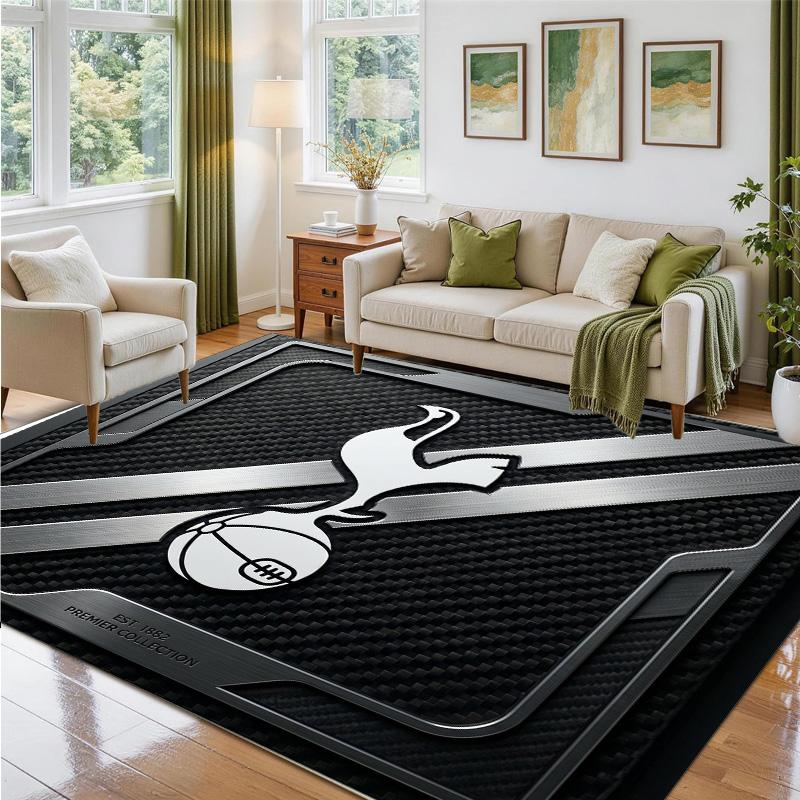 Tottenham Hotspur Design Crystal Velvet Rug Soft Decorative Mat for Bedroom Entrance