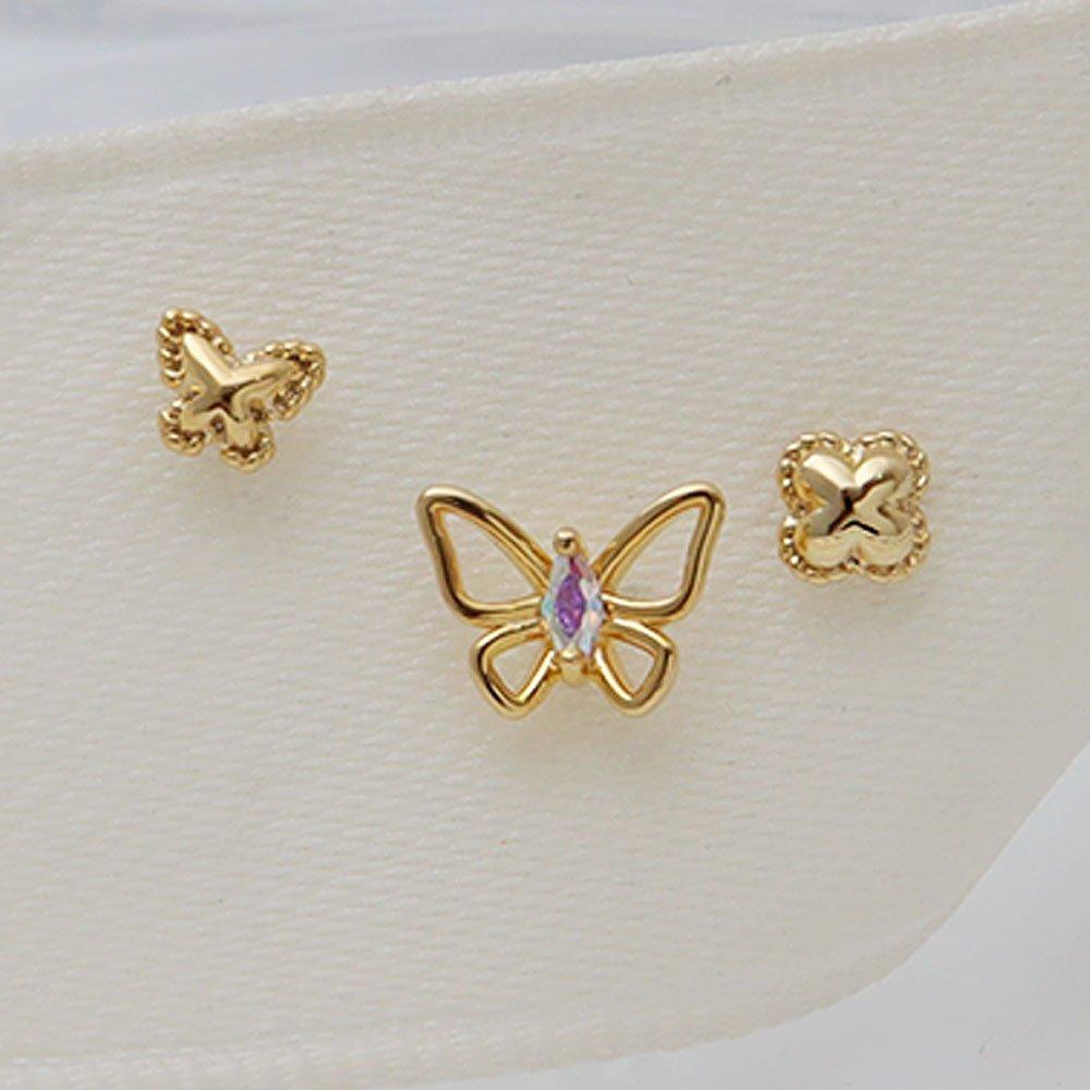 (1+1) Fashion Basic Butterfly Piercing One Side Sale