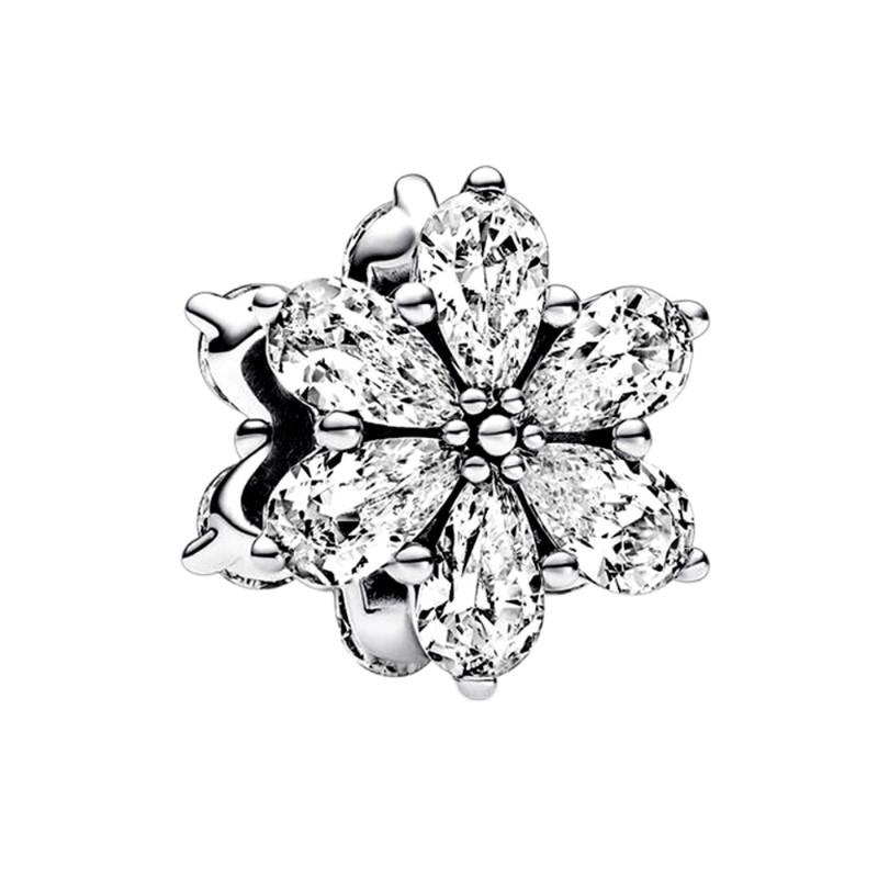 Flower Charms Fit Bracelets Sunflower 925 Silver Tulip Sakura Daisy Rose Flowers Beads DIY Jewelry Making