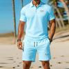 Herren Figurbetontes Kurzarmhemd und Shorts Set - Atmungsaktiv und Bequem Sommer Passform für Business, Soziale Anlässe, Golf und Freizeitkleidung