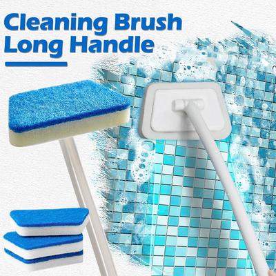 Multi-Functional Bathroom Wall Brush Long Handle Removable Household Floor Bathtub Brushes Ceramic Tile Sponge Cleaning Brush