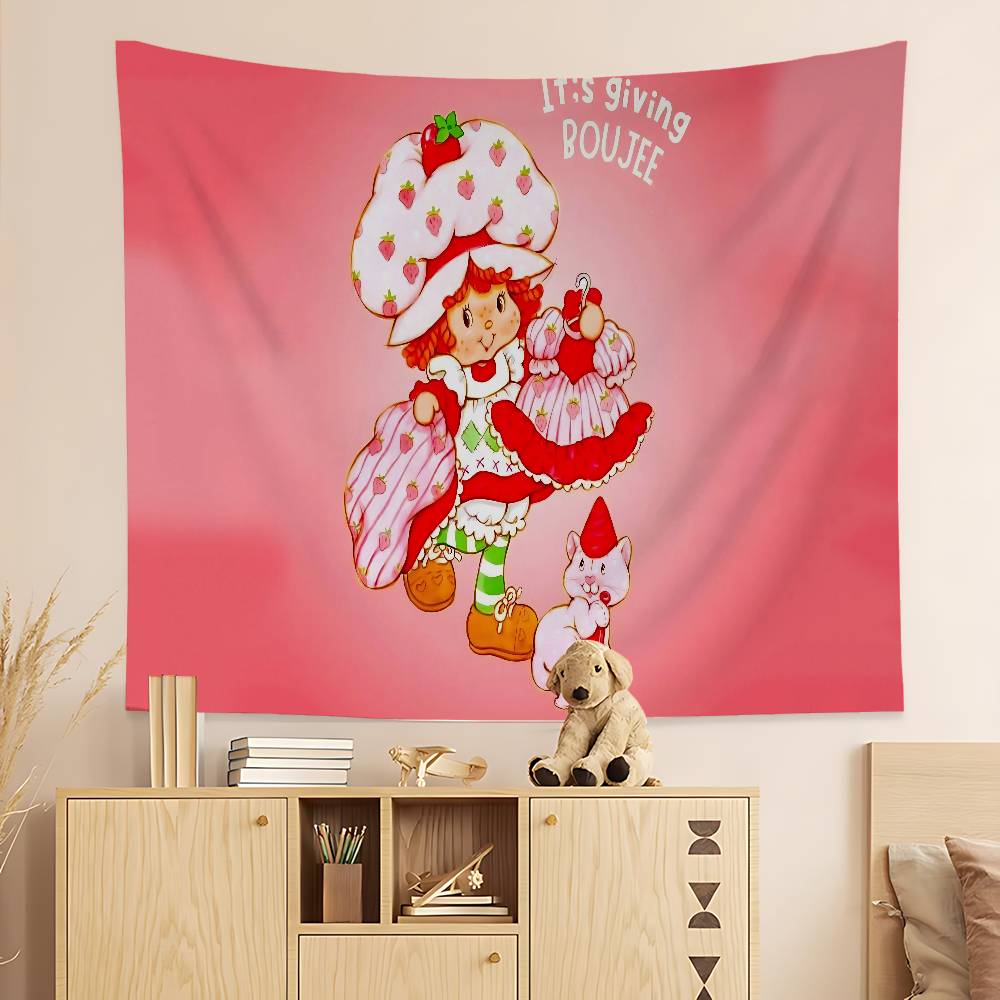 SStrawberryshortcake Girl Tapestry Art Printing Art Science Fiction Room Home Decor Wall Art Decor