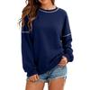 Women S Solid Color Crew Neck Long Sleeve Loose Fit Sweatshirt