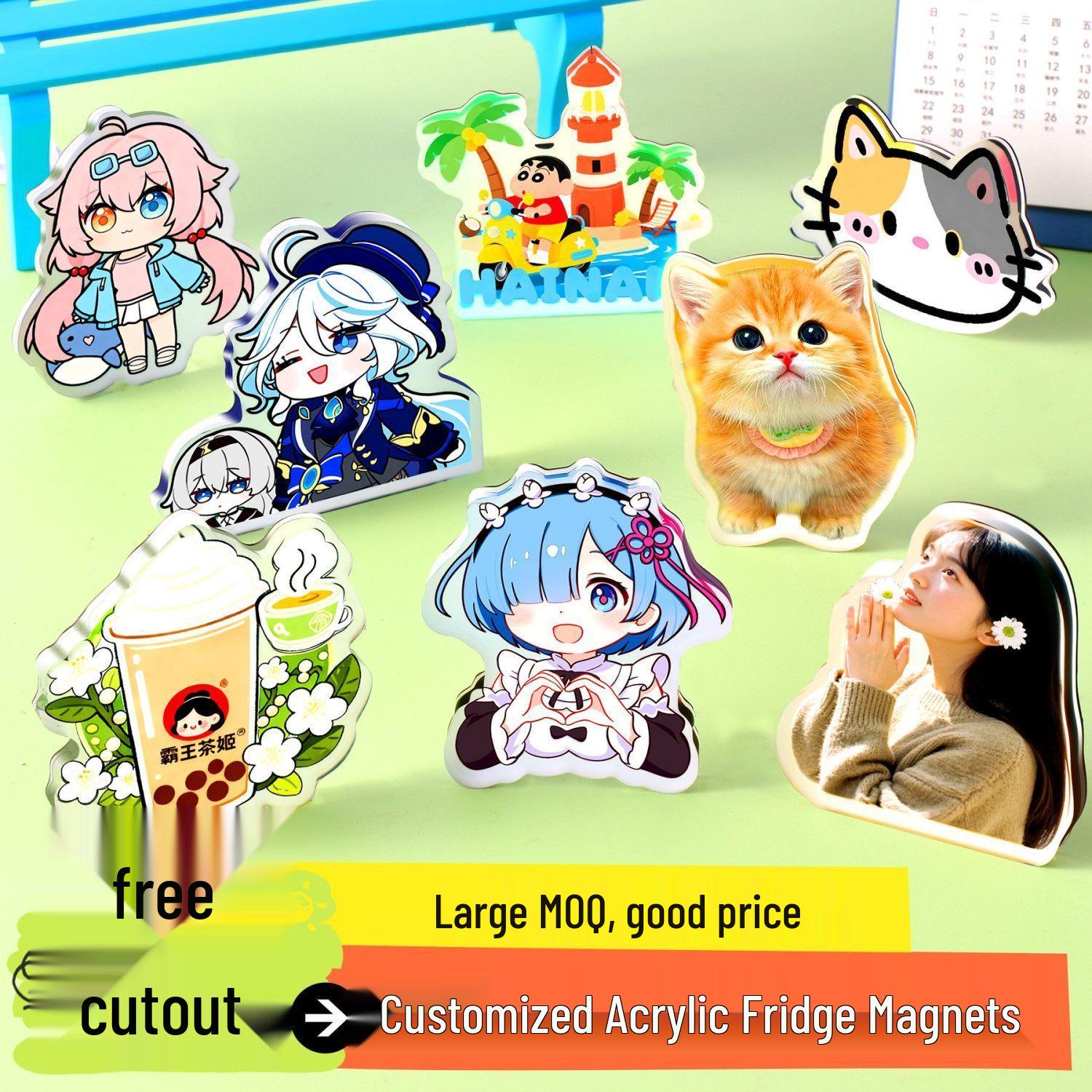 Custom Anime Star Acrylic Magnets: City Scenic & Cultural Creative Stickers