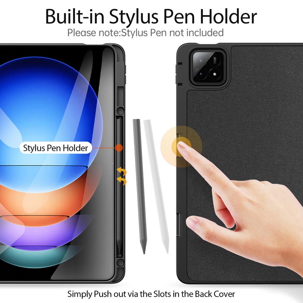DUX DUCIS Domo Series for Xiaomi Pad 6S Pro 12.4 Leather Case Auto Wake/Sleep Tri-fold Stand Tablet Cover