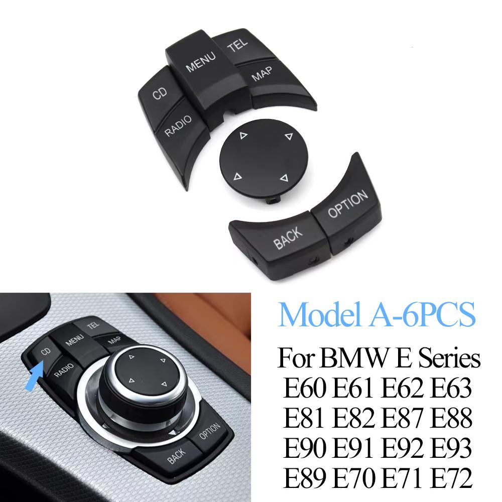 Car Console Multimedia Control Knob Button Cover For BMW 1 3 5 X1 X5 X6 Series E87 E90 E91 E92 E60 E84 E70 E71 E72 65829240956