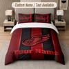 Custom Bedding Set Detroit Red Wings Pattern, Print Name Text 1 Duvet Cover Plus 2 Pillowcases Home Textile
