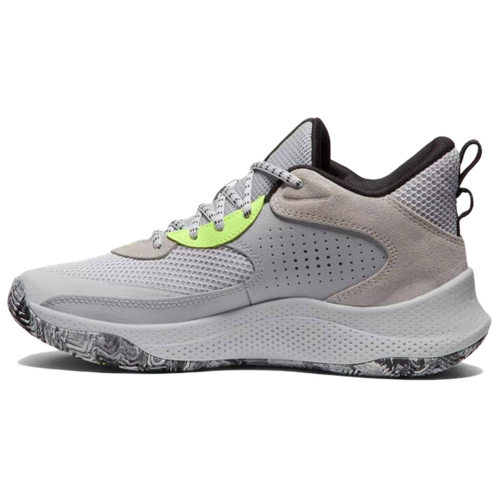 Under Armour Men's Charged Rogue 4 Breathable Cushioned Running Shoes White Black 3028191-100