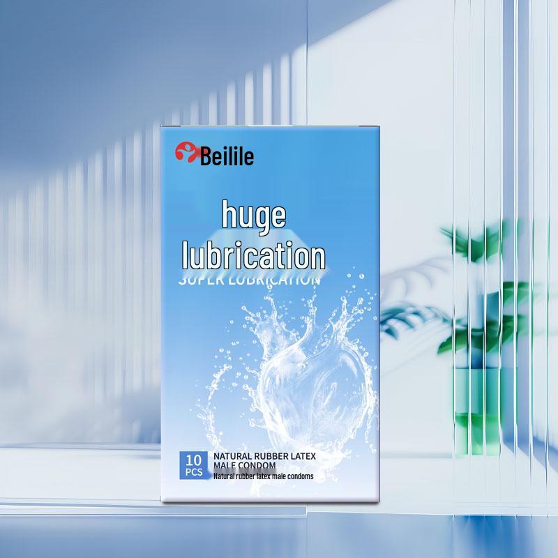 Beilile Ultra-thin Hyaluronic Acid Condoms with Ice-Fire Particles for Family Planning, 10 pcs.