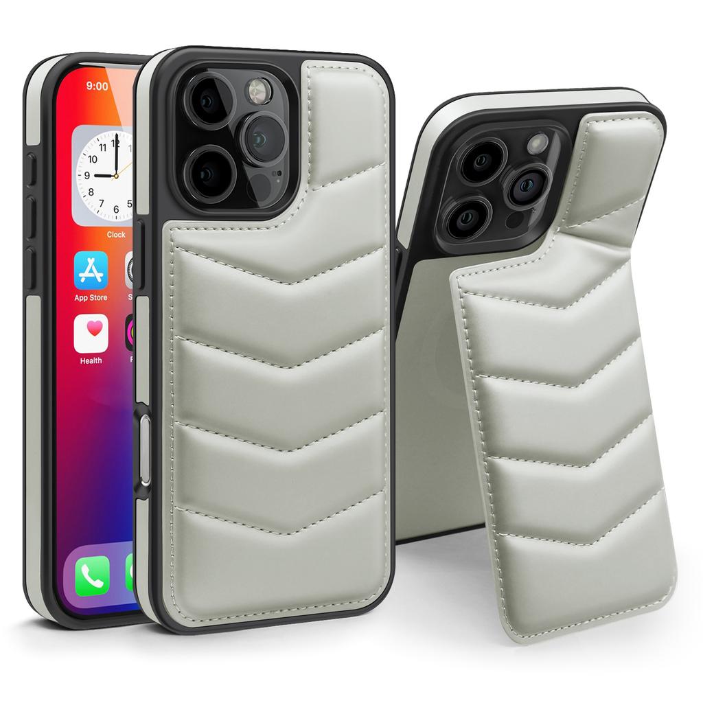 For iPhone 16 Pro Case Compatible with MagSafe RFID Blocking Card Slot Leather Back Cover