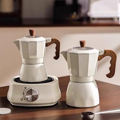 Dubbelventil Moka Kanna Hushåll Liten Handvevad Italiensk Kaffemaskin Utomhus Elektrisk Spis Kaffekanna Set
