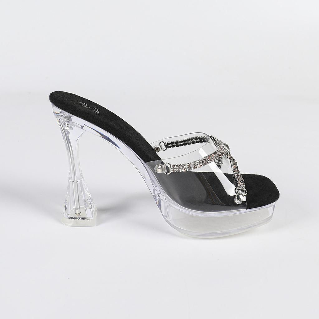 Rhinestone Nightclub High Heels Luminous Thick Heels Car Model Women's Shoes Catwalk Pole Dance Shoes Crystal LFD-1987-Q21