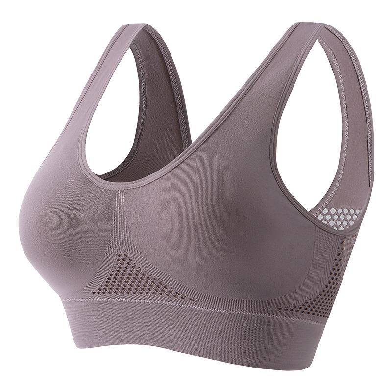 Breathable Wireless Sports Bra for Small Bust - Full Cup, Large Size, Ideal for Fitness, Running, and Yoga.