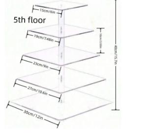 3/4/5 Tier Acrylic Wedding Cake Stand - Crystal Cupcake Display Shelf with LED Light - Perfect Party Decor Serving Platter