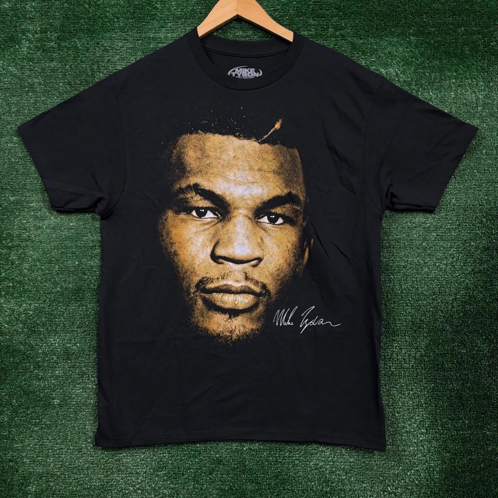 Mike Tyson Iron Mike Autograph Poster T-shirt Size Large 3XL