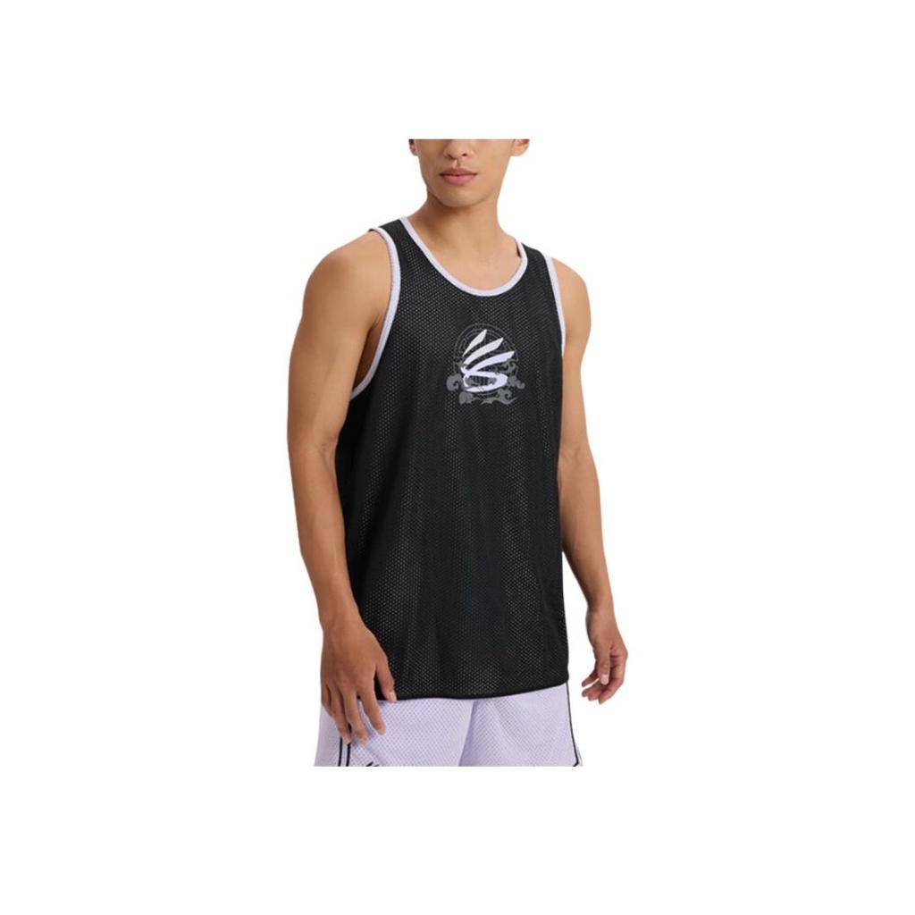 Under Armour Curry China Tour Series Mesh Basketball Sports Breathable Sleeveless Vest Men tops Black 6001844-001