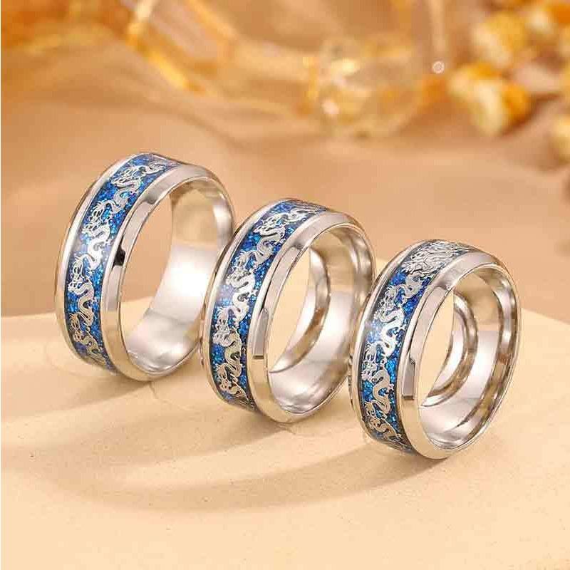 Stainless Steel Dragon-patterned Ring for Men, Featuring A Retro Chinese Style, High-end Feel, Simple Yet Versatile Accessory.