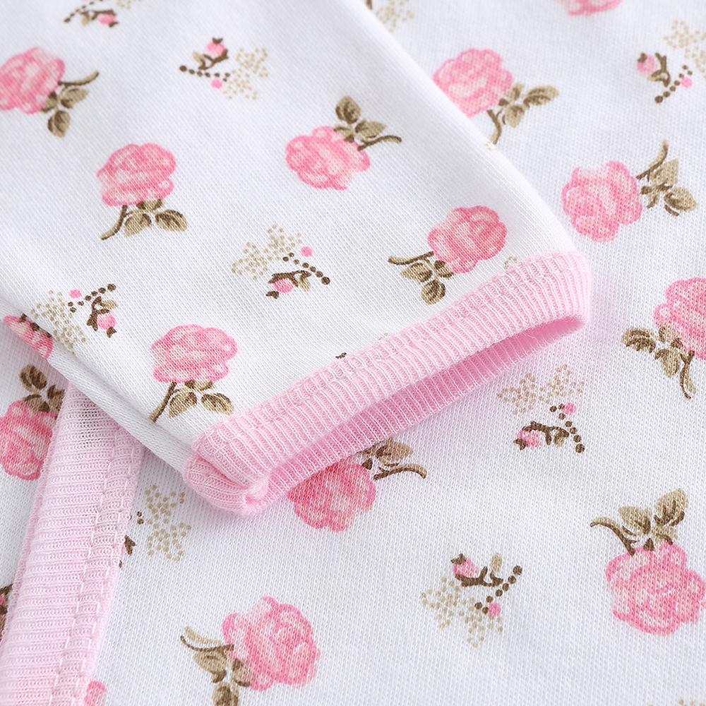 Oblečení pro holčičku Květinový vzor Bavlna Oblečení pro novorozence s dlouhým rukávem Převleky Kombinézy Kostýmy Oblečení pro kojence a batolata