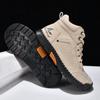 Handmand Casual Leather Shoes Outdoor Men Boots Autumn Retro Breathable Casual Shoes Lace Up Blue Ankle Boots Winter Autumn