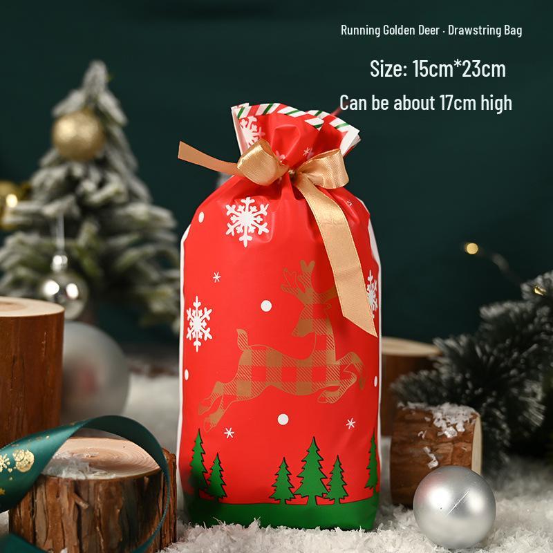 Christmas Gift Bag for Candy and Cookies - Kids' Drawstring Ribbon Bag