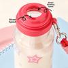 Star Pattern Plastic Water Bottle Transparent Portable Sports Kettle Cold Drink Cup  Travel