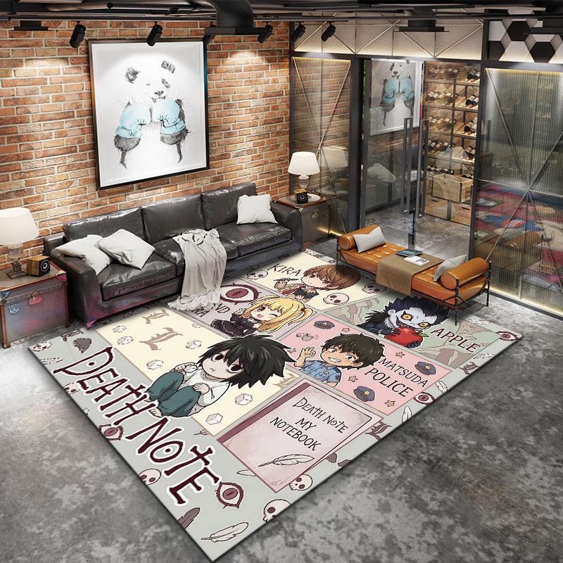 Tappeto Tappeto Death Note Per Soggiorno Camera Da Letto Casa Divano Decorazione Bambini Gioco Tappetino Antiscivolo