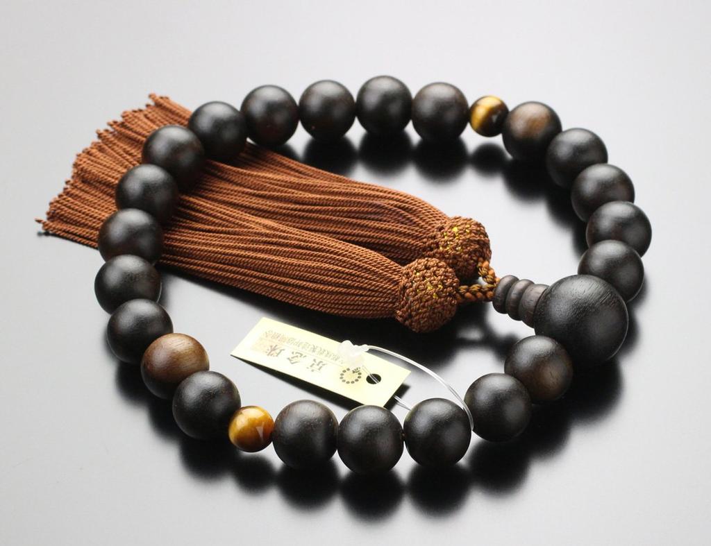 Gebetsperlen für Männer, gestreiftes Tigerauge, Mala-Perlen aus reiner Seide für Frauen, 7 rosafarbene Paare aus reiner Seide, Kyoto-Gebetsperlen, Gebetsrezitation, informell